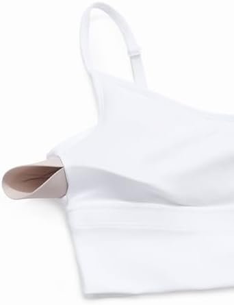 Womens Sweetheart Longline Sports Bra - V Neck Adjustable Thin Strap Yoga Bra Camisole Padded Crop Top