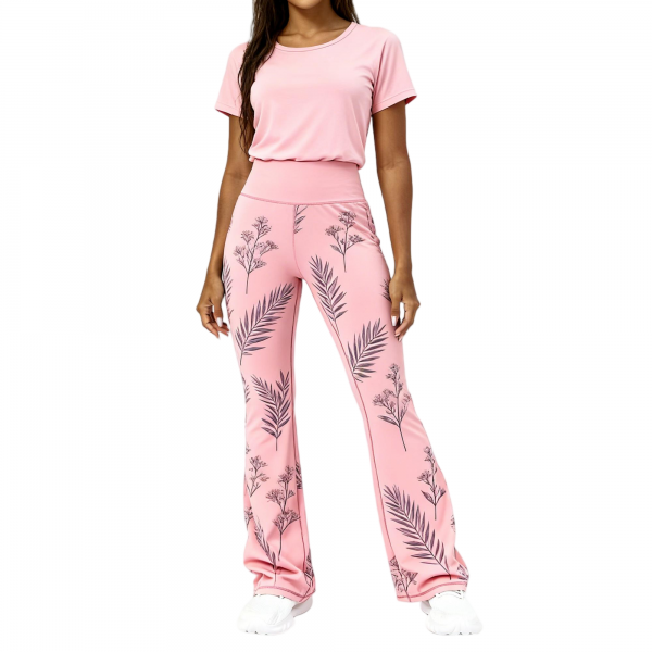 Yoga Dance Gym Flare Leggings - High Waist Nylon Spandex Butt Lifting Pants