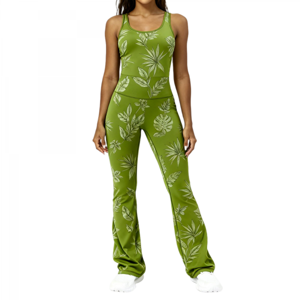 High Waist Dance Gym Flare Pants - Butt Lifting Nylon Spandex Yoga Leggings