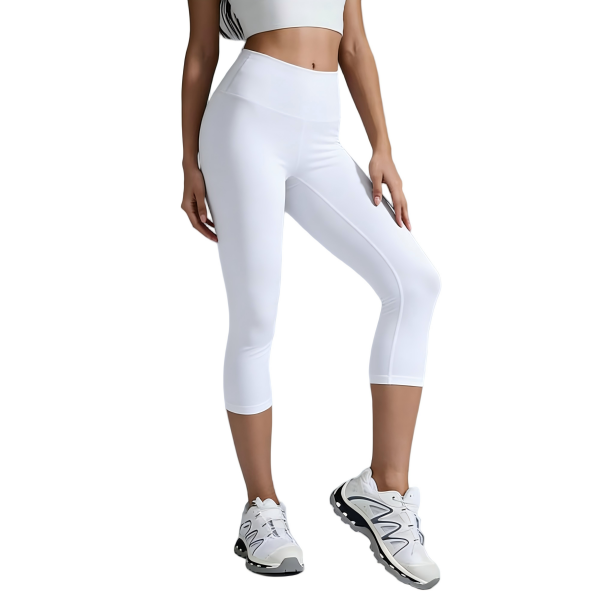 White Cropped Leggings - Fresh & Clean Look